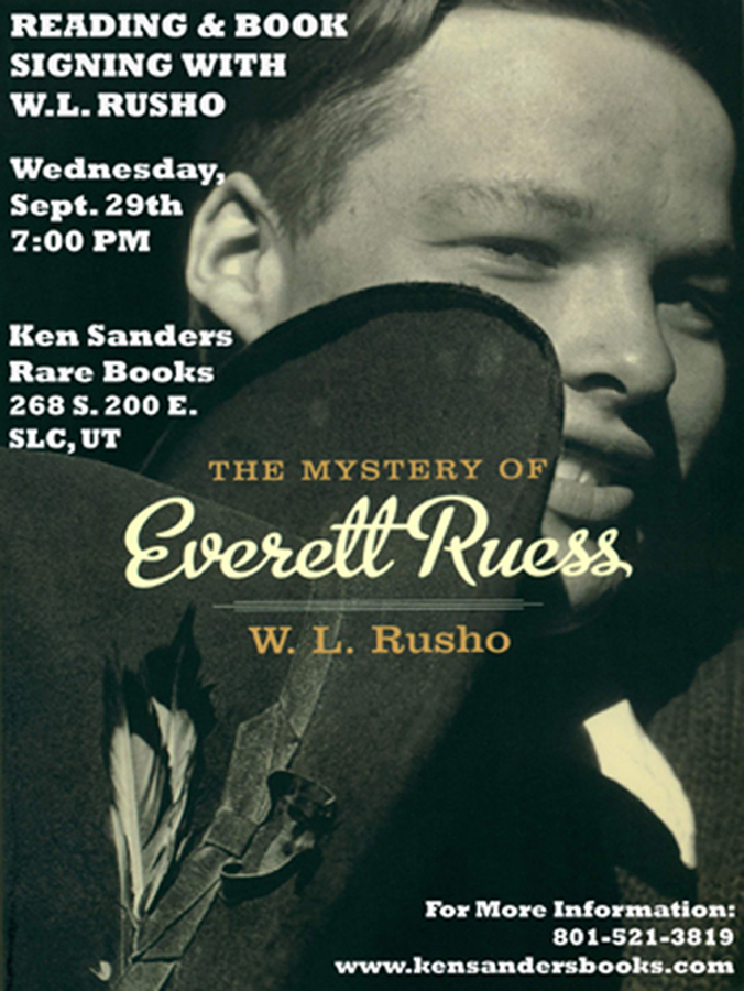 The Mystery of Everett Ruess: A Reading and Book Signing With Author W.L. Rusho