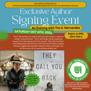 Utah Humanities Book Festival: Tim Z. Hernandez Author Event 