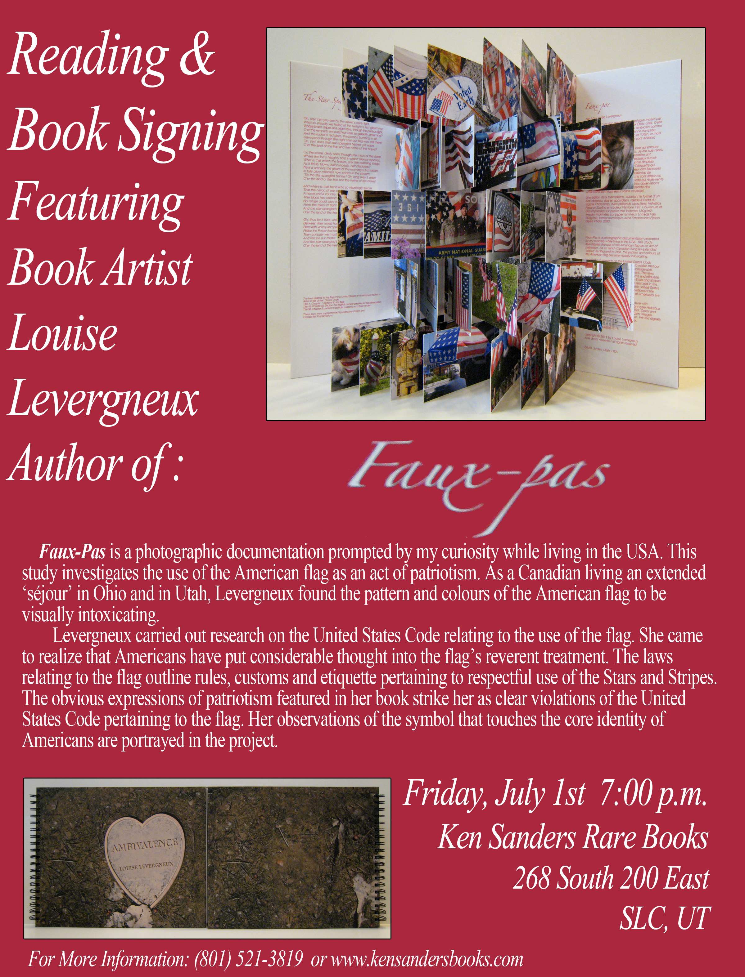 Reading and Book Signing with Artist Louise Levergneux